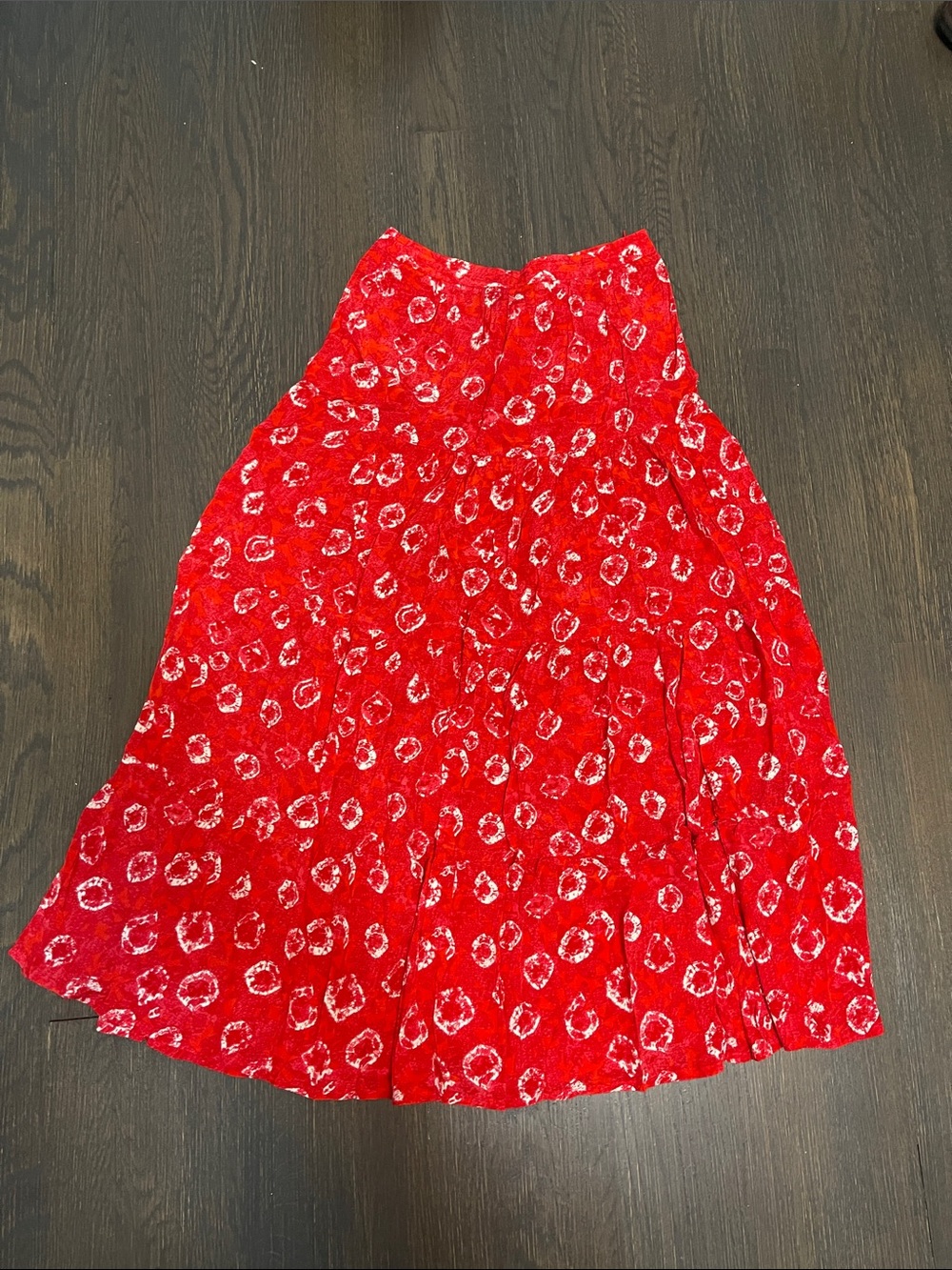 Whistles Red Printed A-Line Women's Skirt